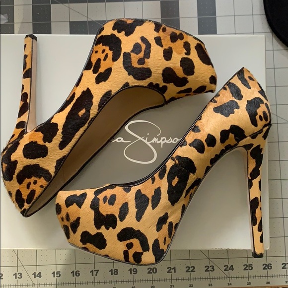Jessica Simpson Lovie Leopard Platform Heels 8.5 - Picture 7 of 10
